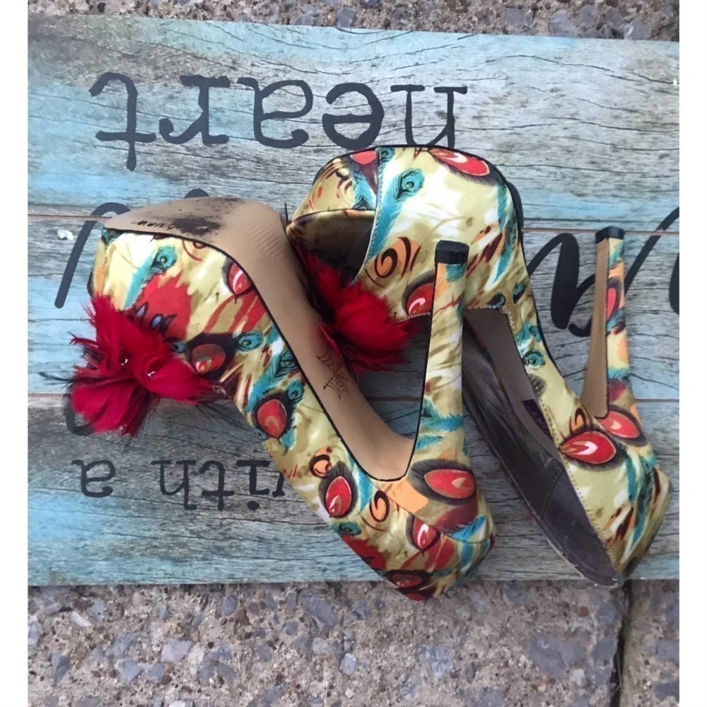 Mojo Moxy Multi colored Heel #005 - Picture 5 of 6